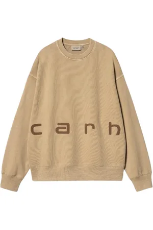 Carhartt Bluzy, Mężczyzna, brązowy, S, Bawełna, Felt Script Sweatshirt