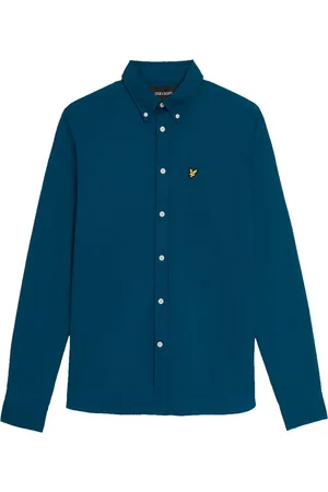 Lyle & Scott Koszule, Mężczyzna, Niebieski, M, Bawełna, Klasyczna koszula Oxford
