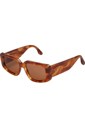 Victoria Beckham Akcesoria, Kobieta, brązowy, ONE SIZE, Okulary przeciwsłoneczne z prostokątnymi szkłami z ochroną UV