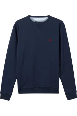 Brooks Brothers Bluzy, Mężczyzna, Niebieski, L, Bawełna, Złoty Fleece Haft Crewneck Sweatshirt