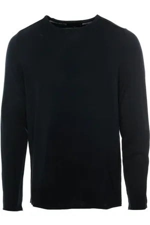 Drykorn Bluzy, Mężczyzna, Niebieski, XL, Sweter z żebrowanym dekoltem