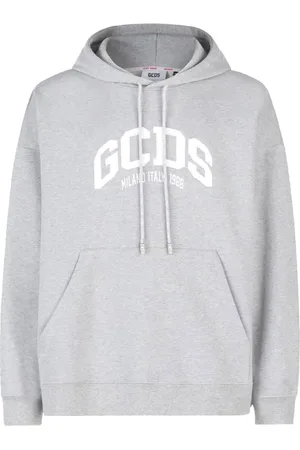 GCDS Bluzy, Mężczyzna, Szary, M, Szara Logo Loose Hoodie