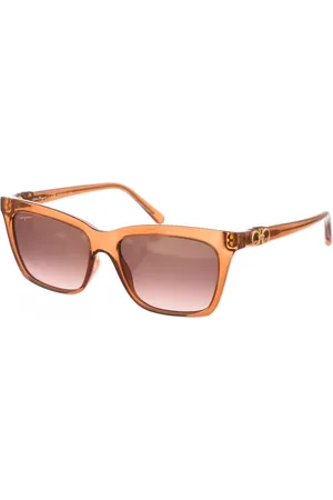 Salvatore Ferragamo Akcesoria, Kobieta, brązowy, ONE SIZE, Okulary Przeciwsłoneczne z Kwadratowymi Oprawkami