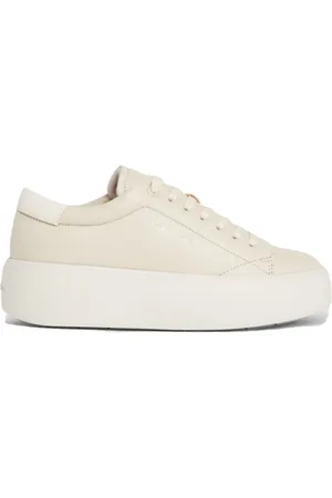 Calvin Klein Buty, Kobieta, Beżowy, 40 EU, Skóra, Sznurowane sneakersy na platformie