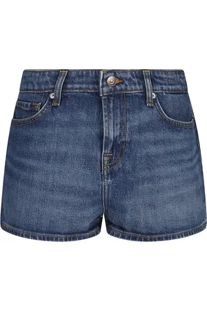 7 for all Mankind Szorty, Kobieta, Niebieski, W27, Niebieskie Szorty Bermudy
