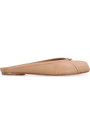 Maison Margiela Buty, Kobieta, Beżowy, 36 EU, Skóra, Skórzane klapki Tabi z rozdzielonym palcem