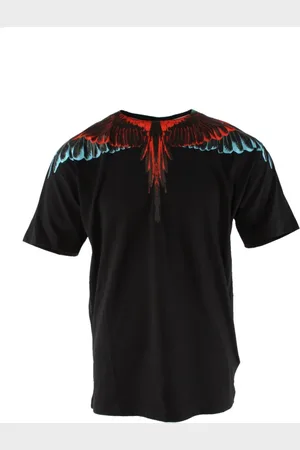 MARCELO BURLON Koszulki, Mężczyzna, Czarny, S, Bawełna, Bawełniany T-shirt