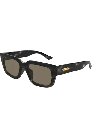 Bottega Veneta Akcesoria, unisex, Czarny, ONE SIZE, Len, Prostokątne okulary przeciwsłoneczne