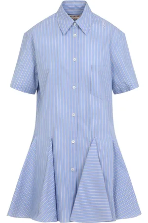Marni Sukienki, Kobieta, Niebieski, 2XS, Bawełna, Niebieska sukienka mini w stylu China