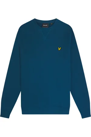 Lyle & Scott Bluzy, Mężczyzna, Niebieski, XL, Bawełna, Granatowa bluza dresowa z okrągłym dekoltem