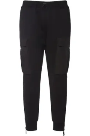 Dsquared2 Spodnie, Mężczyzna, Czarny, M, Bawełna, Monochromatyczne spodnie cargo