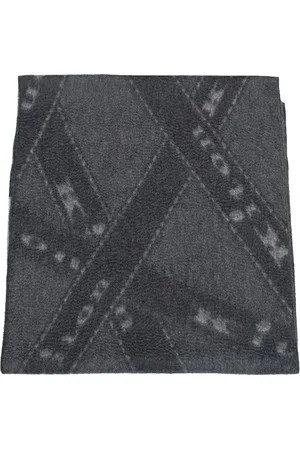 Kiton Akcesoria, Mężczyzna, Szary, ONE SIZE, Kaszmir, Kaszmirowy szal z logo