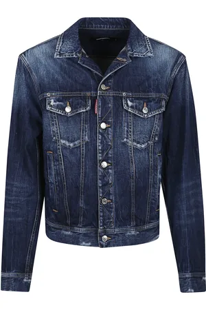 Dsquared2 Kurtki, Mężczyzna, Niebieski, M, Denim, Niebieska Kurtka Trucker Denim