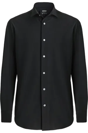 Boggi Milano Koszule, Mężczyzna, Czarny, 3XL, Nylon, Koszula Tokyo Collar