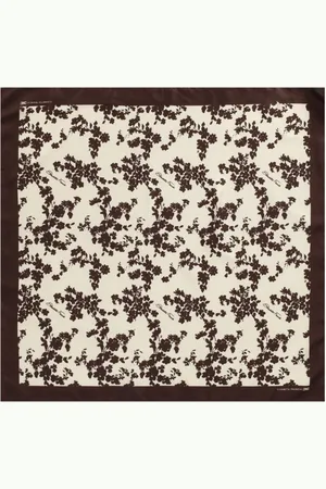 Elisabetta Franchi Akcesoria, Kobieta, Wielobarwność, ONE SIZE, Jedwabna Apaszka Foulard w Kwiaty