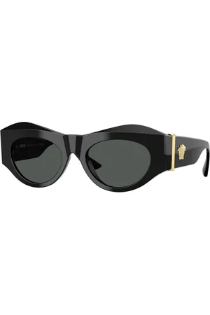 VERSACE Akcesoria, Kobieta, Czarny, 52 MM, Stylowe okulary przeciwsłoneczne w czerni
