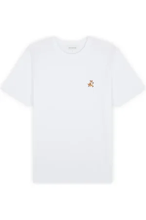 Maison Kitsuné Koszulki, Mężczyzna, Biały, L, Bawełna, Komfortowy T-shirt Speedy Fox Patch