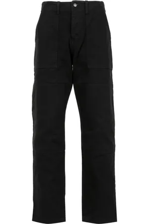 MARCELO BURLON Spodnie, Mężczyzna, Czarny, M, Bawełna, Proste bawełniane spodnie