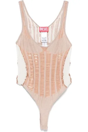 Diesel Koszulki, Kobieta, Beżowy, L, Bawełna, M-Calipso Bodysuit