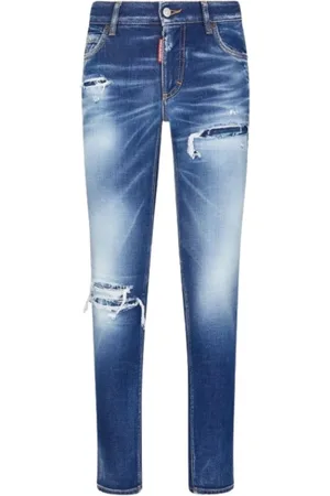 Dsquared2 Jeansy, Kobieta, Niebieski, 3XS, Bawełna, Jennifer Medium Waist Slim-fit Jeansy