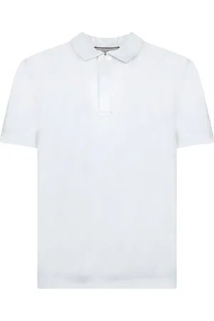 CANALI Koszulki, Mężczyzna, Biały, 2XL, Bawełna, Eleganckie polo z kontrastowym kołnierzykiem