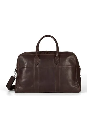 Howard London Torebki, Mężczyzna, brązowy, ONE SIZE, Skóra, Torba weekendowa z ciemnobrązowej skóry