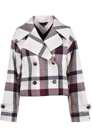 Tommy Hilfiger Kurtki, Kobieta, Wielobarwność, 3XL, Kurtka z wełny z guzikami