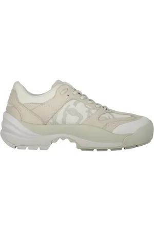 Kenzo Buty, Kobieta, Beżowy, 36 EU, Klasyczne Skórzane Sneakersy Okrągły Nosek