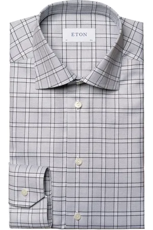 Eton Koszule, Mężczyzna, Szary, XL, Bawełna, Koszula formalna