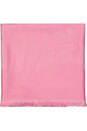Lanvin Akcesoria, unisex, Różowy, ONE SIZE, Jedwabno-wełniany szal z frędzlami