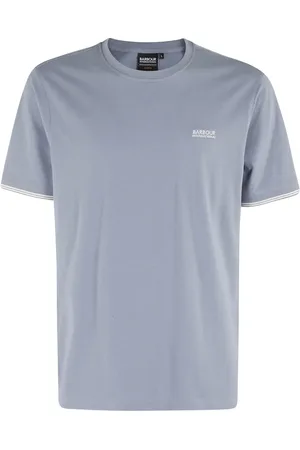 Barbour Koszulki, Mężczyzna, Niebieski, XL, Niebieski T-shirt z logo i mankietem