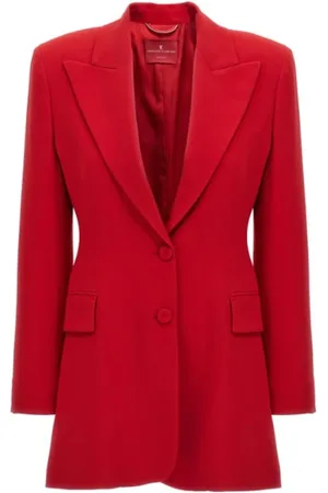 ERMANNO SCERVINO Kurtki, Kobieta, Czerwony, S, Czerwona, dopasowana marynarka z klapami Lancia
