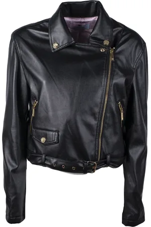 Chiara Ferragni Kurtki, Kobieta, Czarny, M, Skóra, Eye Like Stud Jacket
