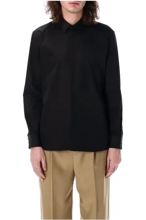 Saint Laurent Koszule, Mężczyzna, Czarny, 2XL, Czarna Koszula Slim Fit z Poplinu