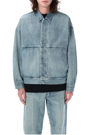FEAR OF GOD Kurtki, Mężczyzna, Niebieski, M, Bawełna, Kurtka Jeansyowa Trucker Indigo