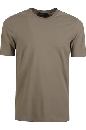 ZANONE Koszulki, Mężczyzna, Beżowy, M, Bawełna, Dżinsowa Bawełna Casual T-shirt