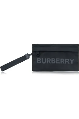 Burberry Torebki, Kobieta, Czarny, ONE SIZE, Materiałowa kopertówka z zamkiem błyskawicznym
