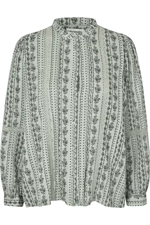 Lollys Laundry Bluzki, Kobieta, Zielony, L, Koszula w stylu bohemy z koronką