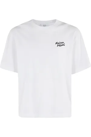 Maison Kitsuné Koszulki, Mężczyzna, Biały, M, Bawełna, Haftowany T-shirt Oversize