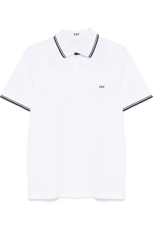 FAY Koszulki, Mężczyzna, Biały, XL, Bawełna, Biała koszulka polo z bawełny z logo