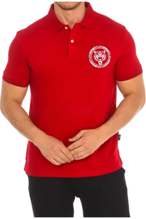 Philipp Plein Koszulki, Mężczyzna, Czerwony, XL, Polo z krótkim rękawem