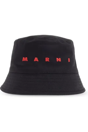 Marni Akcesoria, Mężczyzna, Czarny, S, Bawełna, Logo Bucket Hat II