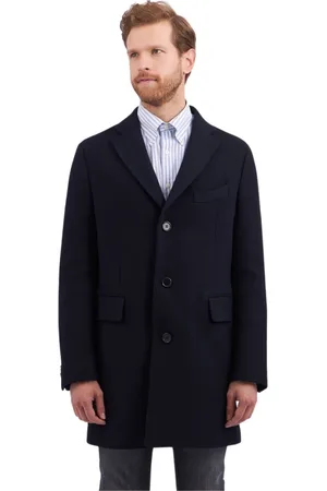 Brooks Brothers Płaszcze, Mężczyzna, Niebieski, 2XS, Wełna, Granatowy płaszcz z mieszanki wełny