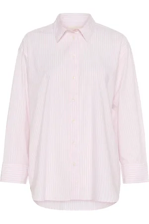 Part Two Bluzki, Kobieta, Różowy, 2XL, Bawełna, Klasyczna Koszula w Paski Lotus Stripe