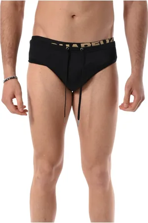 Dsquared2 Stroje kąpielowe, Mężczyzna, Czarny, M, Kostium Kąpielowy Slip z Logo Slim Fit