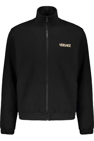 VERSACE Bluzy, Mężczyzna, Czarny, 2XL, Bawełniana bluza z nadrukiem logo