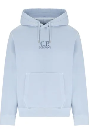 C.P. Company Bluzy, Mężczyzna, Niebieski, XL, Bawełna, Cerulean bluza z diagonalnym ziarnem