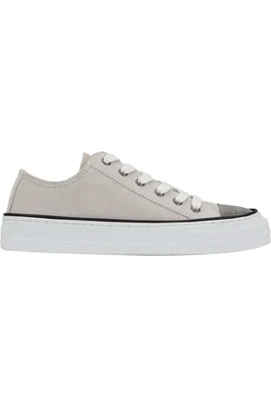 Brunello Cucinelli Buty, Kobieta, Beżowy, 37 EU, Zamsz, Sznurowane sneakersy z zamszu