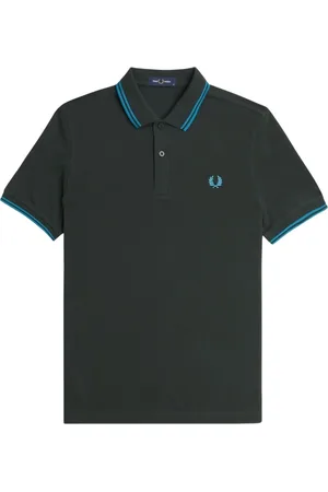 Fred Perry Koszulki, Mężczyzna, Zielony, XL, Bawełna, Koszulka Polo Double Stripe M3600