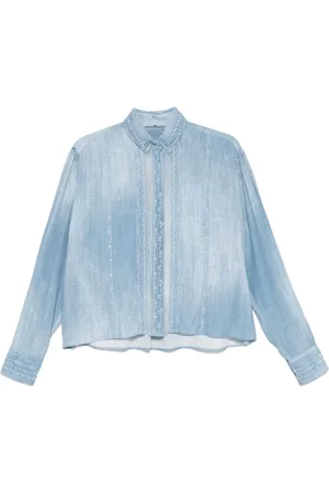 ERMANNO SCERVINO Bluzki, Kobieta, Niebieski, S, Koszula jeansowa